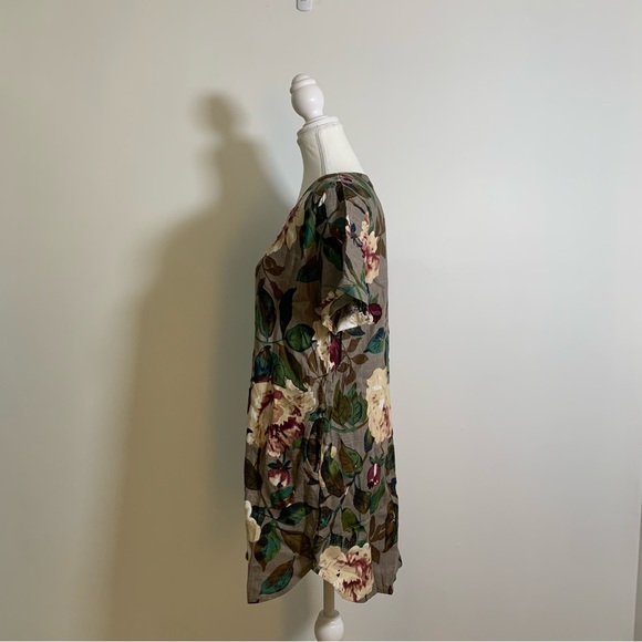 Floral print Linen Summer Dress / top - Picture 4 of 14